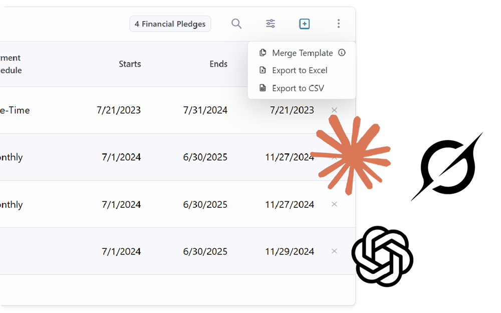 Rock RMS grid with the Export to Excel button