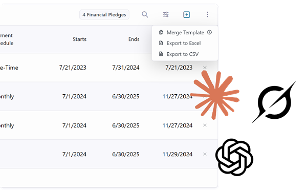 Rock RMS grid with the Export to Excel button